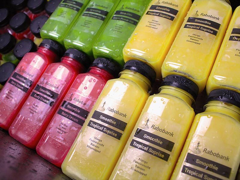 smoothies-flesjes smoothie catering met flesjes